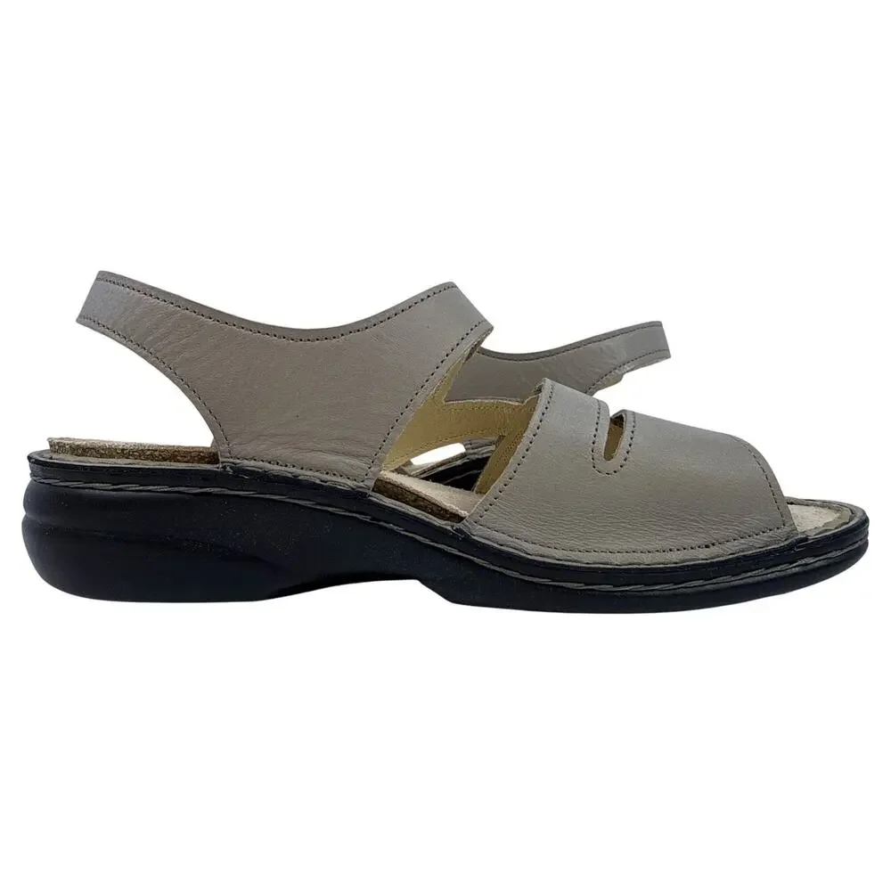 Finn Comfort Gomera Sandals Womens 10 Taupe Leather Adjustable Cushioned Support